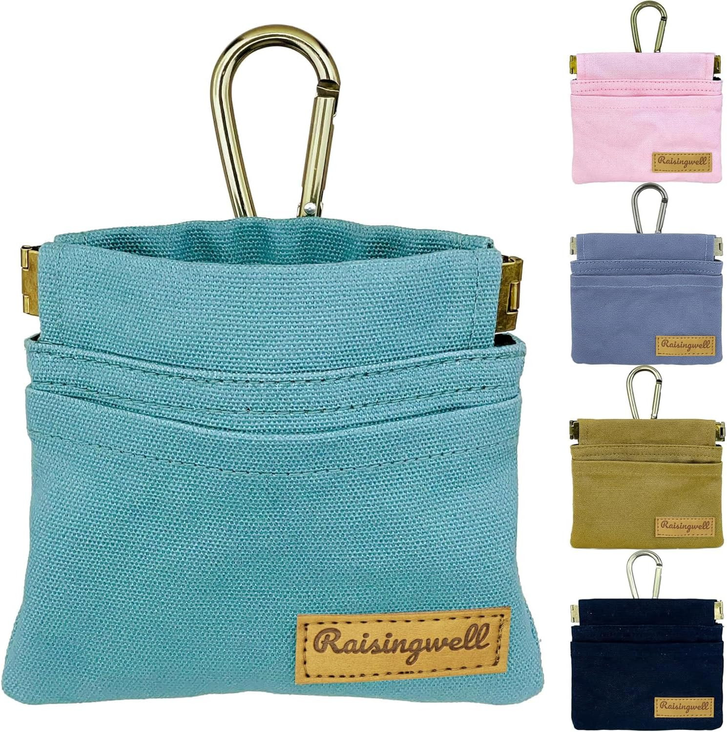 Dog Treat Pouch, Green Pocket Sized Pet Training Pouch, Cotton Fabric, Hand Free Dog Walking Bag ... | Amazon (US)