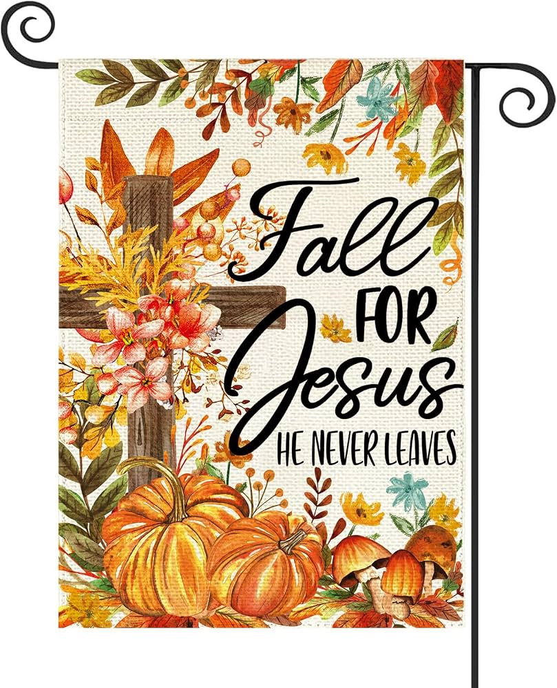 Baccessor Fall for Jesus Garden Flag 12.5 x 18 Inch Pumpkin Double Sided | Amazon (US)