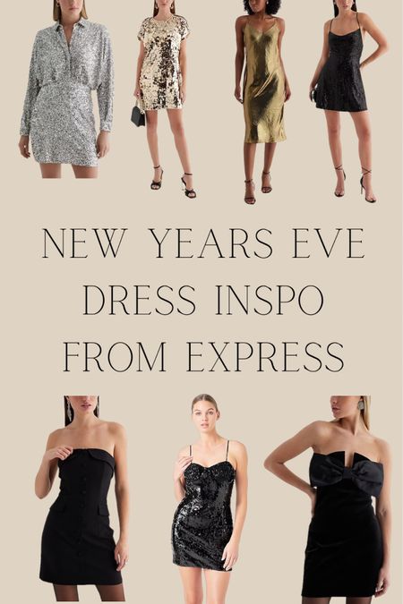 New Year’s Eve dresses from Express! These dresses are fun for the holiday parties and either a classic black dress or some sparkles! Prices vary from $40 to over $150 

After you get your presents on Christmas morning you can run to the mall or online to Express and shop away for the New Year’s Eve dress and party! #nyedress #newyearseve #partydress #mewyearsevedress #sequindress #blackdress 

#LTKsalealert #LTKparties #LTKHoliday