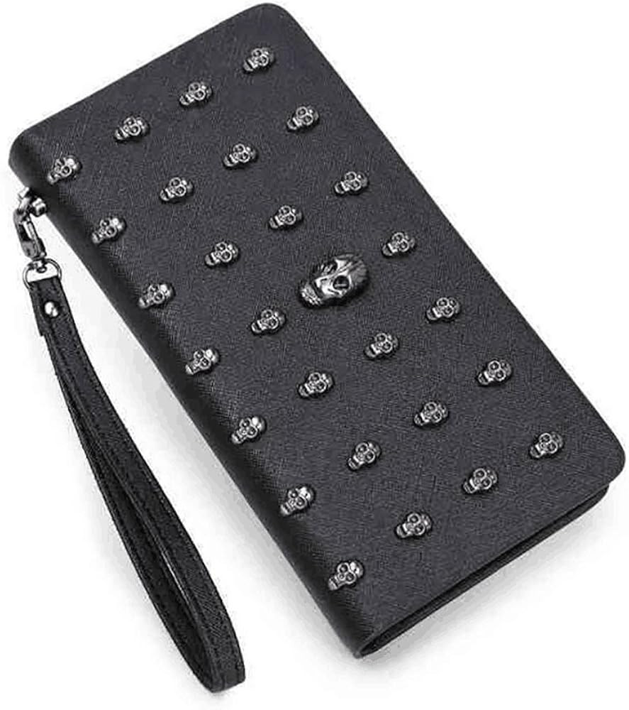 FOME Wallet Women Punk Style PU Long High-end Cross Pattern Wallet Purse Zipper Bag Handbag Skull... | Amazon (CA)