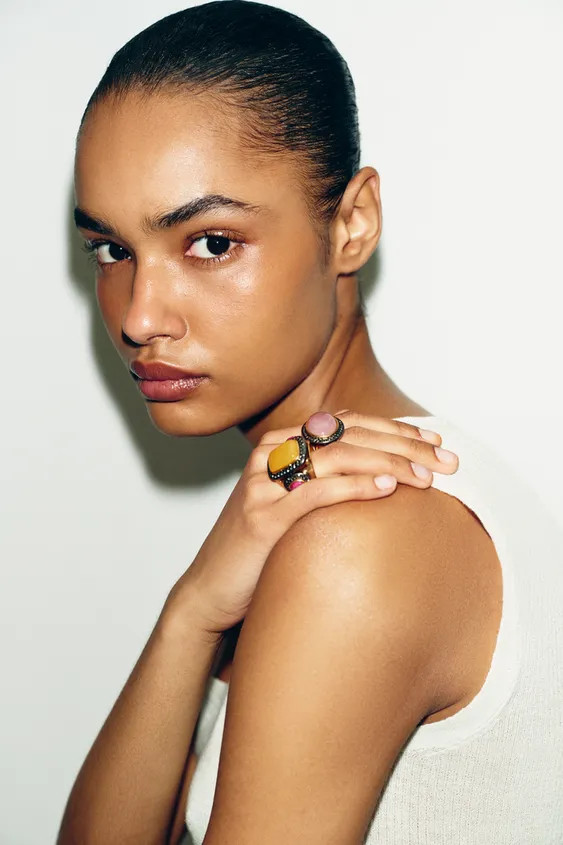 PACK OF 2 RINGS WITH SHINY STONES | Zara UK