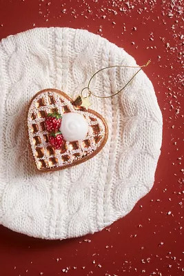 Waffle Heart Glass Ornament | Anthropologie (US)