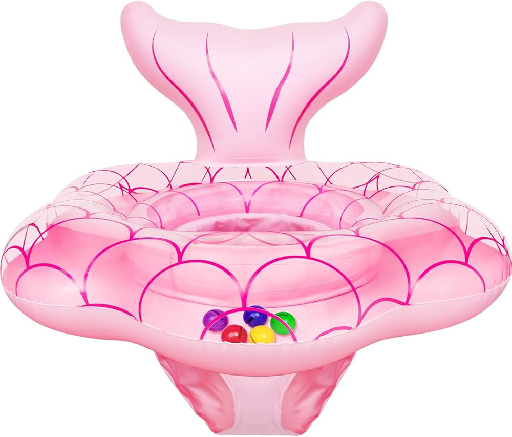 25.6" Extra-Wide Baby Pool Float for 6-36 Months, Anti-Flip Safety Mermaid Toddler Swimming Float... | Amazon (US)