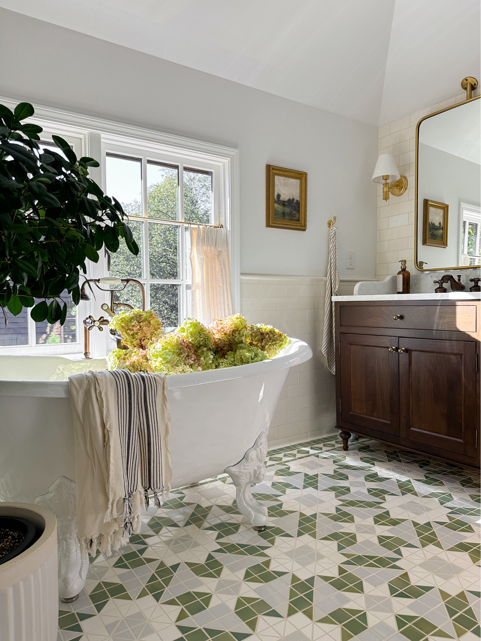 Primary bathroom details: mirrors, soap pump, artwork, hand towel, cafe curtains + hardware, faucet, vanity knobs, turkish towel, towel hooks are on sale  

#LTKStyleTip #LTKHome