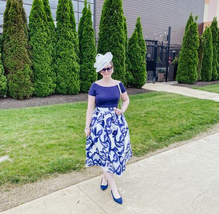 Kentucky Derby outfit 
Fascinator ideas 
Blue and white outfit 

#LTKfindsunder100 #LTKstyletip #LTKSeasonal