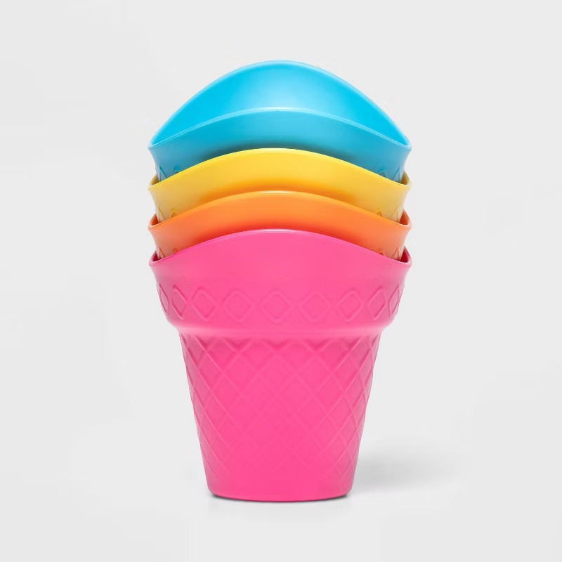 4pk Plastic Ice Cream Scoop Cones - Sun Squad™ | Target