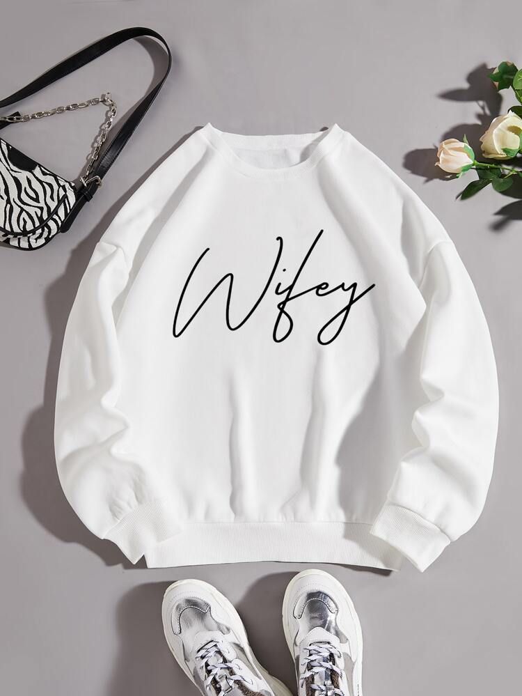 Letter Graphic Thermal Lined Sweatshirt | SHEIN