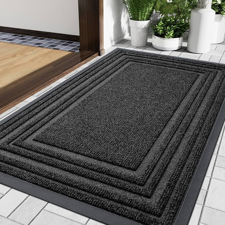 Buganda Floor Door Mat, Heavy Duty Doormat Outdoor Indoor, Natural Rubber Mat, Non Slip, Low Prof... | Amazon (US)