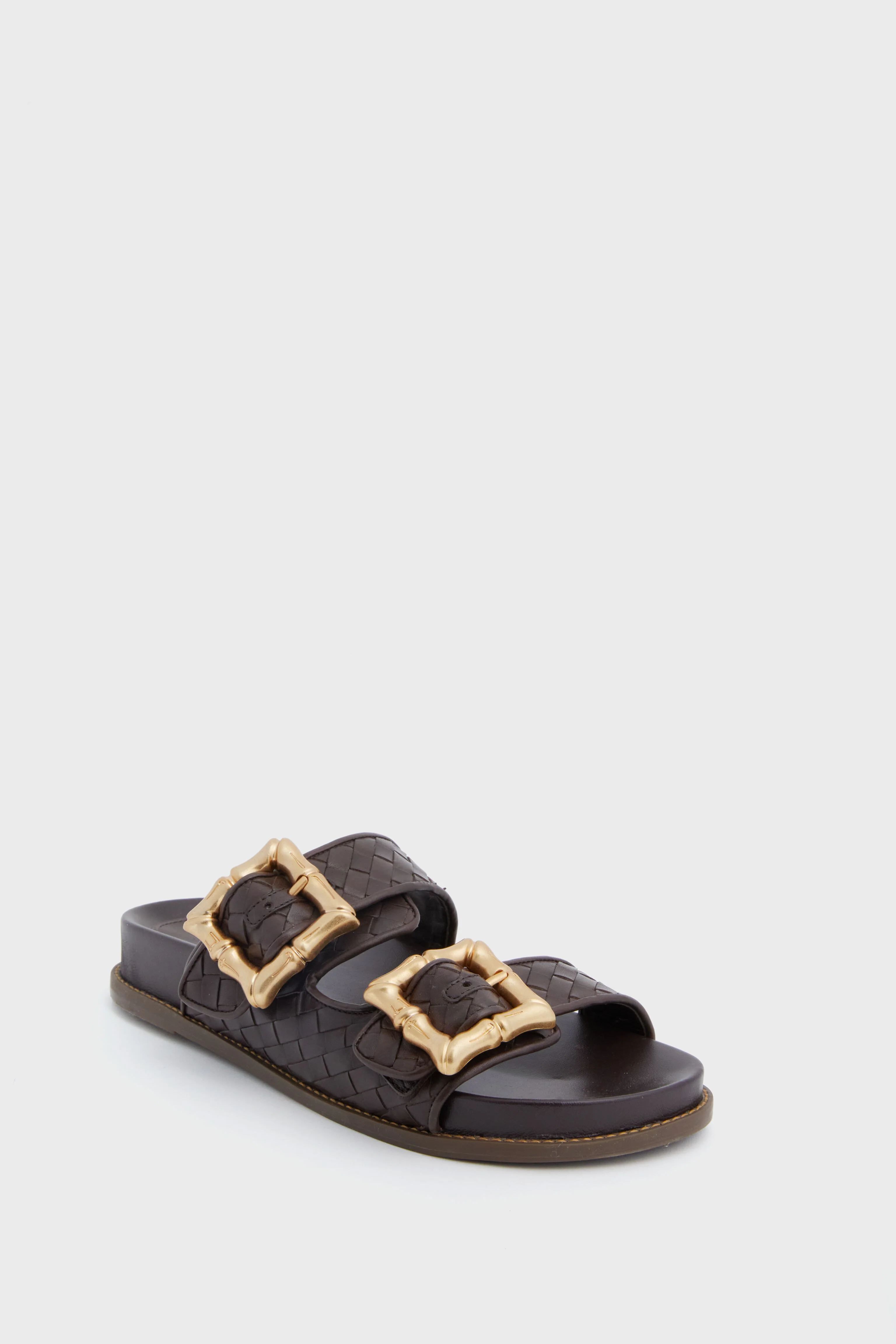 Dark Chocolate Enola Woven Sandals | Tuckernuck (US)