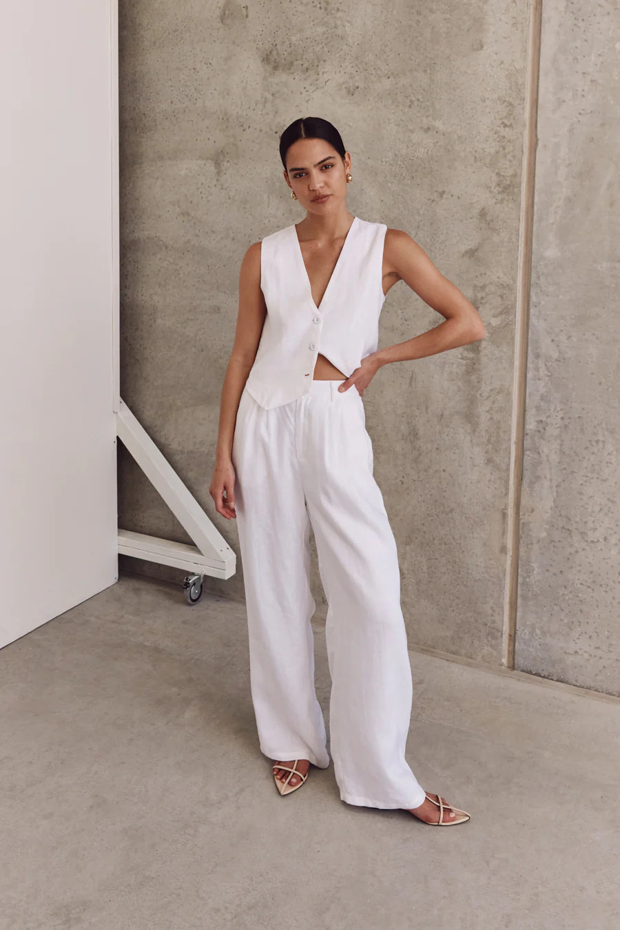 NORAH WHITE LINEN PANT | DISSH