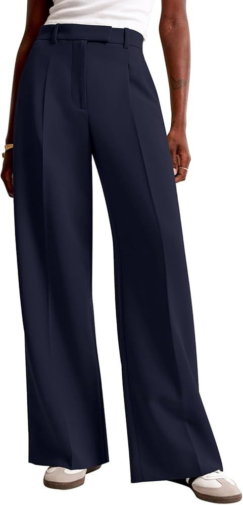 NIMIN Women Wide Leg Pants High Waisted Dressy Work Office Trousers Business Casual Palazzo Pants... | Amazon (US)