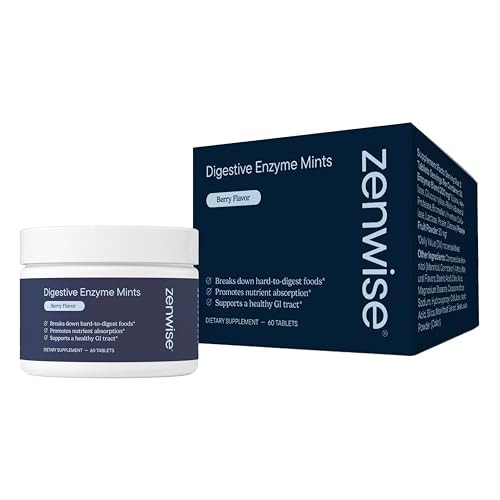 Zenwise Health Digestive Enzyme Breath Mints for Gut Health, Delicious Berry Flavor - Digestive Enzymes for Bloating Relief & Gut Support - Multi Enzymes Digestion Supplement - 60 Chewable Tablets | Amazon (US)