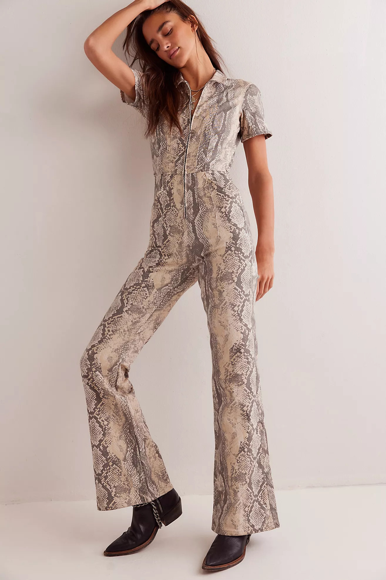 We The Free Jayde Flare Printed Jumpsuit | Free People (Global - UK&FR Excluded)