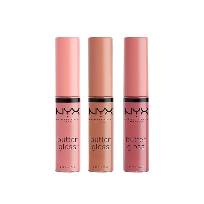NYX PROFESSIONAL MAKEUP Butter Gloss - Angel Food Cake, Creme Brulee, Madeleine, Pack Of 3 | Amazon (US)