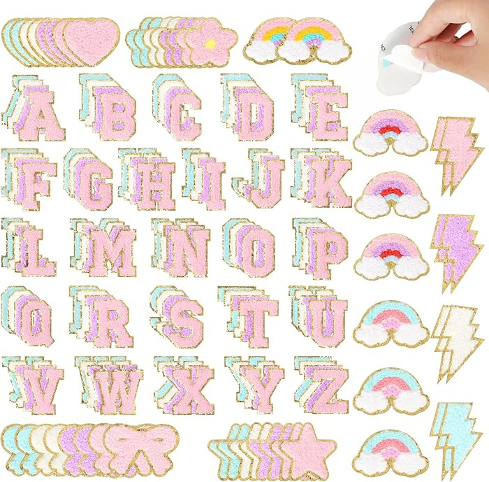 Chenille Letter Patches Self-Adhesive: 152Pcs 4-Color A-Z Set | Amazon (US)