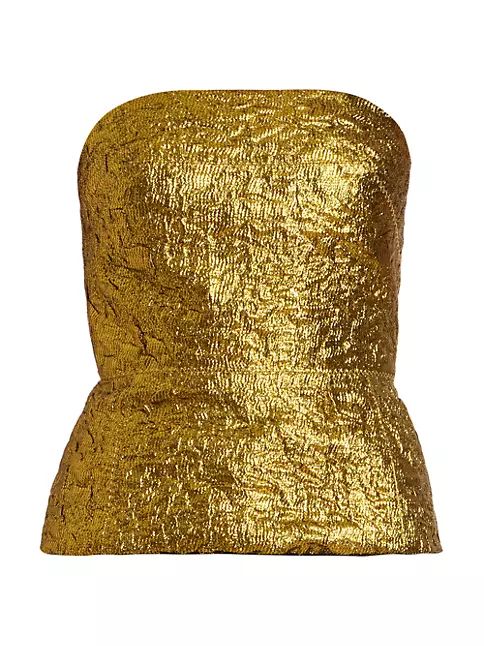 Ciao Strapless Metallic Jacquard Top | Saks Fifth Avenue