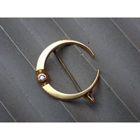 Antique 15Ct Gold & Diamond Crescent Moon Brooch, C1900 | Etsy (US)