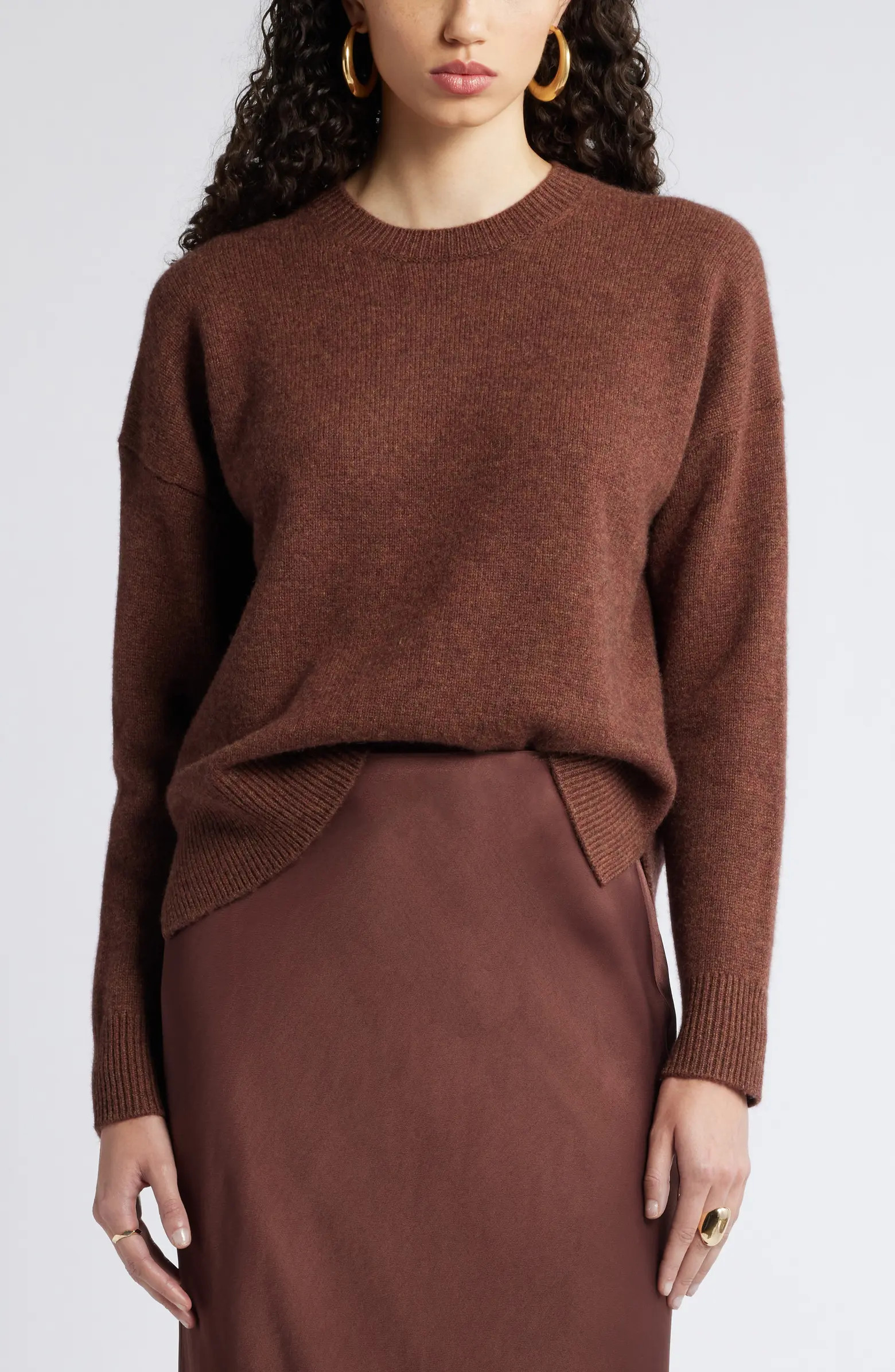 Nordstrom Crewneck Side Slit Wool & Cashmere Sweater | Nordstrom | Nordstrom