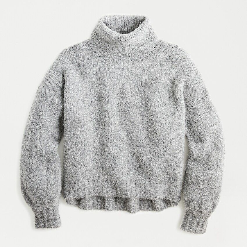 Fuzzy balloon-sleeve turtleneck sweater | J.Crew US