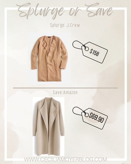 Splurge or save!  Jcrew cardigan dupe on Amazon!  Work wear - fall outfit - winter outfit 

#LTKsalealert #LTKSeasonal #LTKunder100