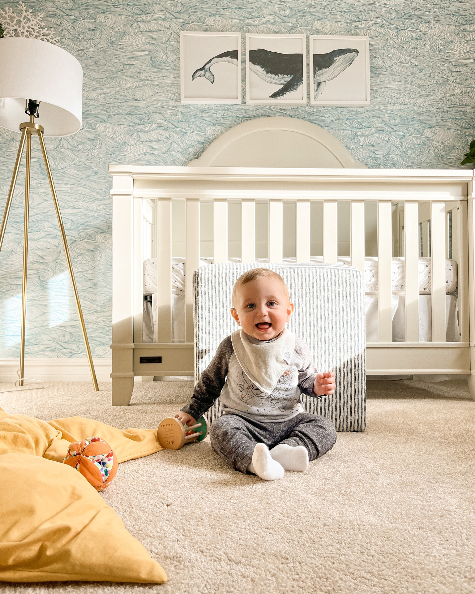 Bringing the beach to my baby boys nursery 🤍 with an ocean view, sun, sand and whale watching decor 🐳 the perfect nursery for our little Jonah 

#LTKhome #LTKbaby #LTKbump