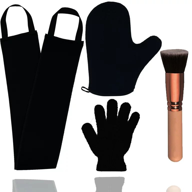 4 Pack Self Tanning Mitt Applicator Kit, with Self Tan Back Applicator, Self Tanning Glove, Exfol... | Walmart (US)