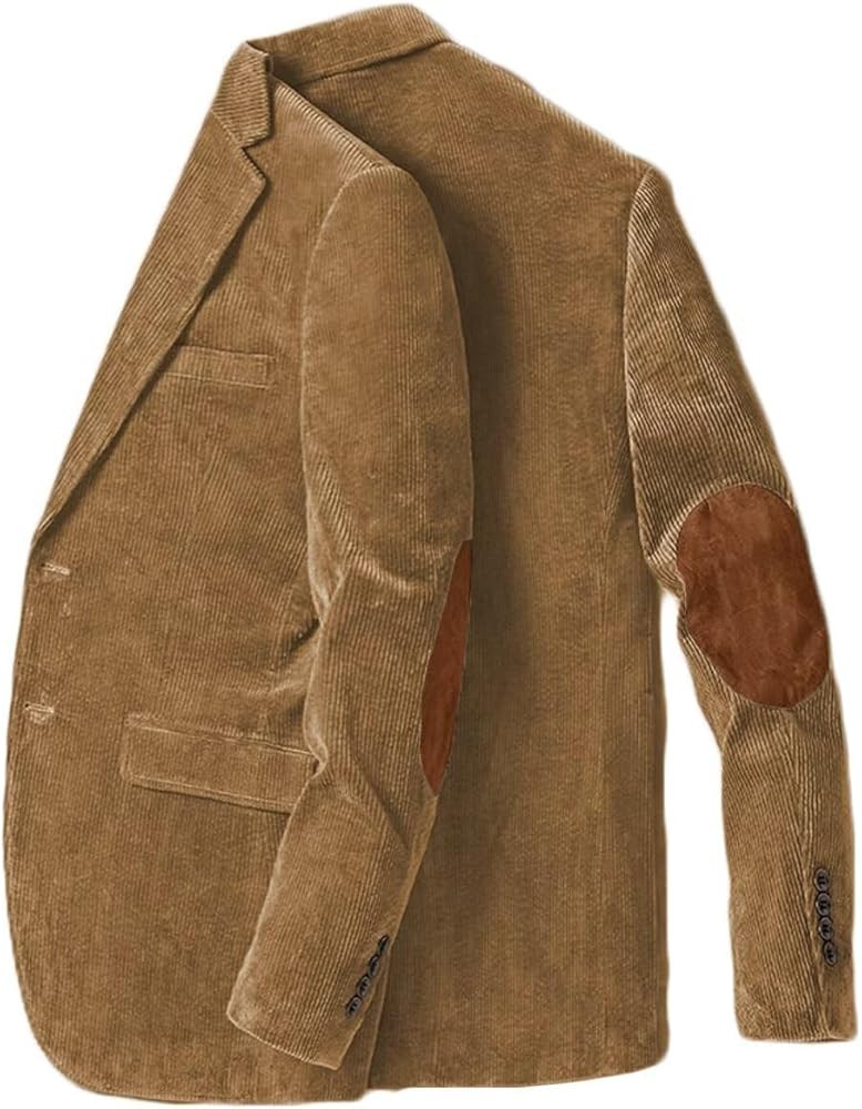 ONAXTDA Men's Corduroy Blazer with Elbow Patch Business Casual Jacket Spring Fall Sport Coats | Amazon (US)