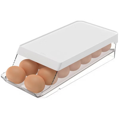 OU Egg Holder for Fridge, BPA Free Rolling Egg Organizer for Refrigerator Organization, Clear Stackable Container for Kitchen Organizers and Storage | Target