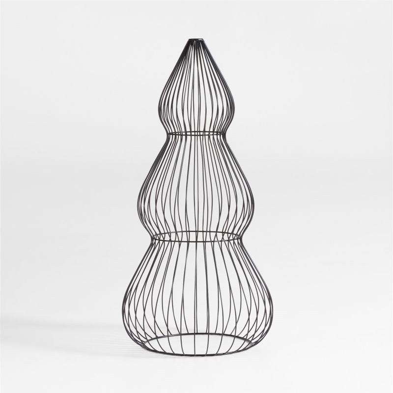 Outdoor Black Metal Wire Christmas Tree Decoration 3' + Reviews | Crate & Barrel | Crate & Barrel