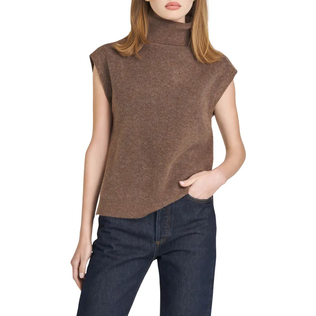 WAYF Emery Turtleneck Sweater Vest in Ash Brown at Nordstrom Rack, Size X-Large | Nordstrom Rack