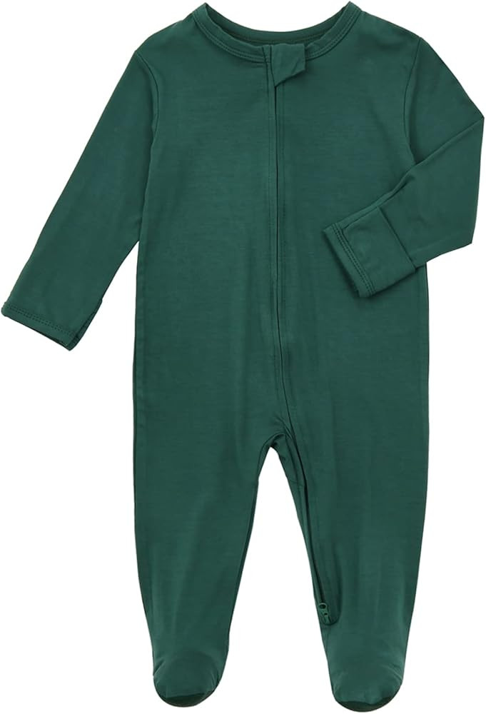 Aablexema Baby Footie Pajamas Zipper - Unisex Newborn Infant Footed Pjs with Mittens Viscose Slee... | Amazon (US)
