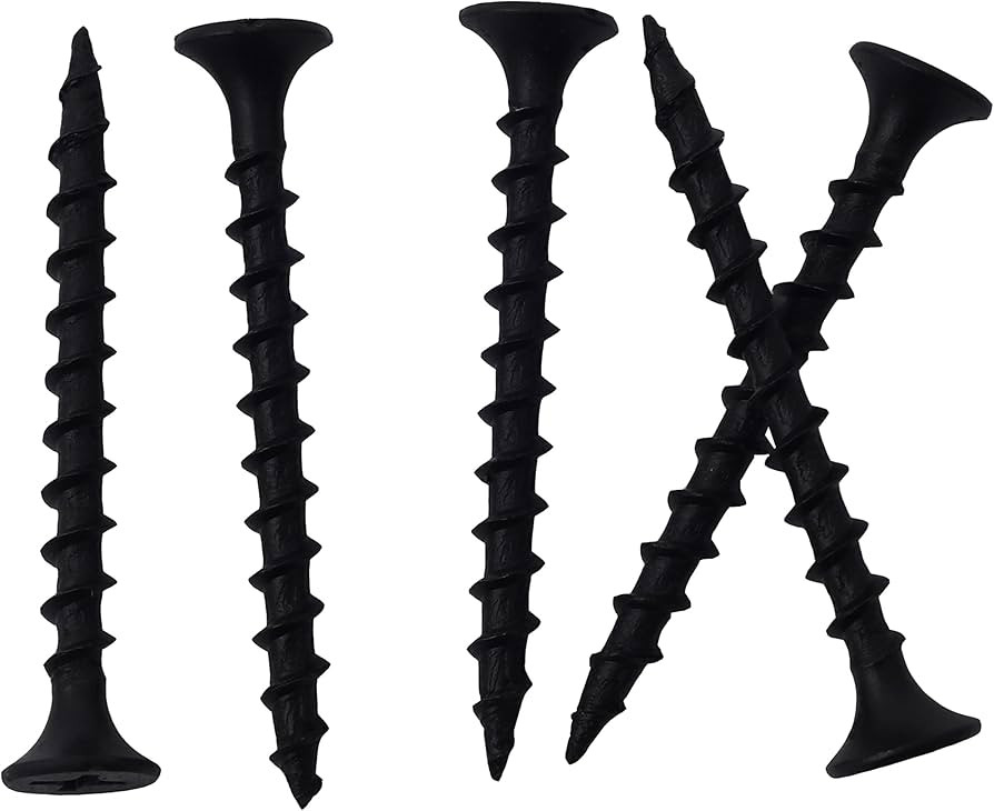 160pcs #6 × 1-1/2 inch High Hardness Drywall Screws, Black, Coarse Thread, Phillips Drive, Bugle... | Amazon (US)