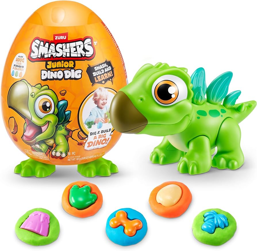 Smashers Junior Dino Dig Small Egg (Stegasaurus) by ZURU 12+ Surprises Compounds Mold Dinosaur Pr... | Amazon (US)