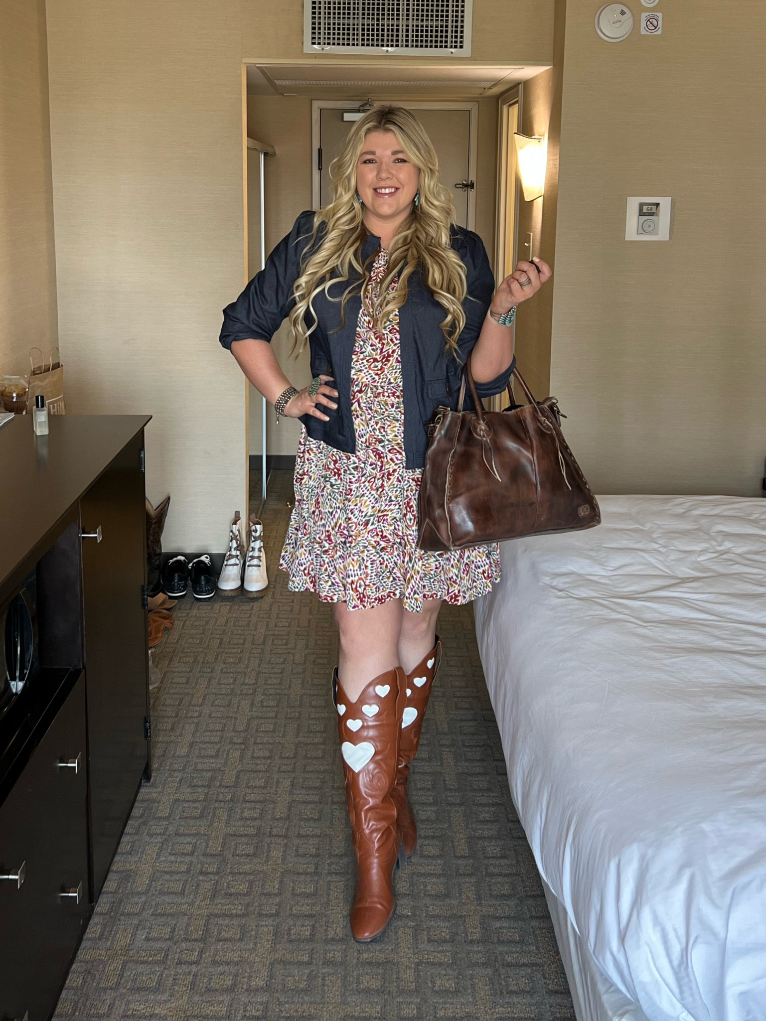 Girly girl who means business! Such a cute look that’s polished and easily taken into the Fall season thanks to the beautiful colors of the dress. I wore a slip underneath just for personal preference but I’m not sure that it’s necessary. Linking the plus size options (14/16-26/28)  as well as the standard size (XS-XL). I’m wearing my true size 18/20 in the blazer, sized up one to a 22/24 in the dress for the perfect flattering fit (my true size was just a bit tighter in the hips than I liked). #falloutfits 

#LTKfindsunder50 #LTKplussize