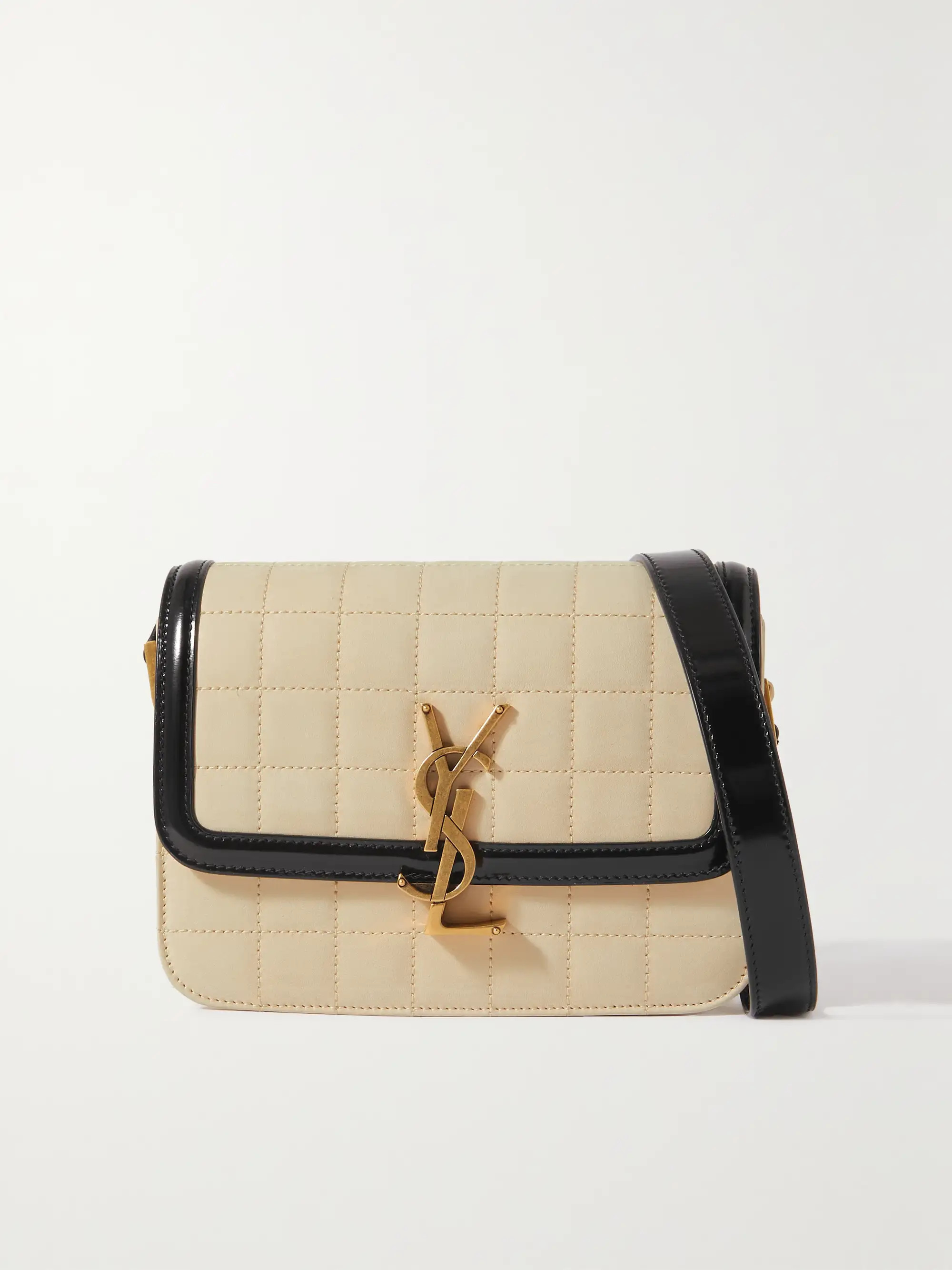 Solferino small leather-trimmed quilted suede shoulder bag | NET-A-PORTER (US)