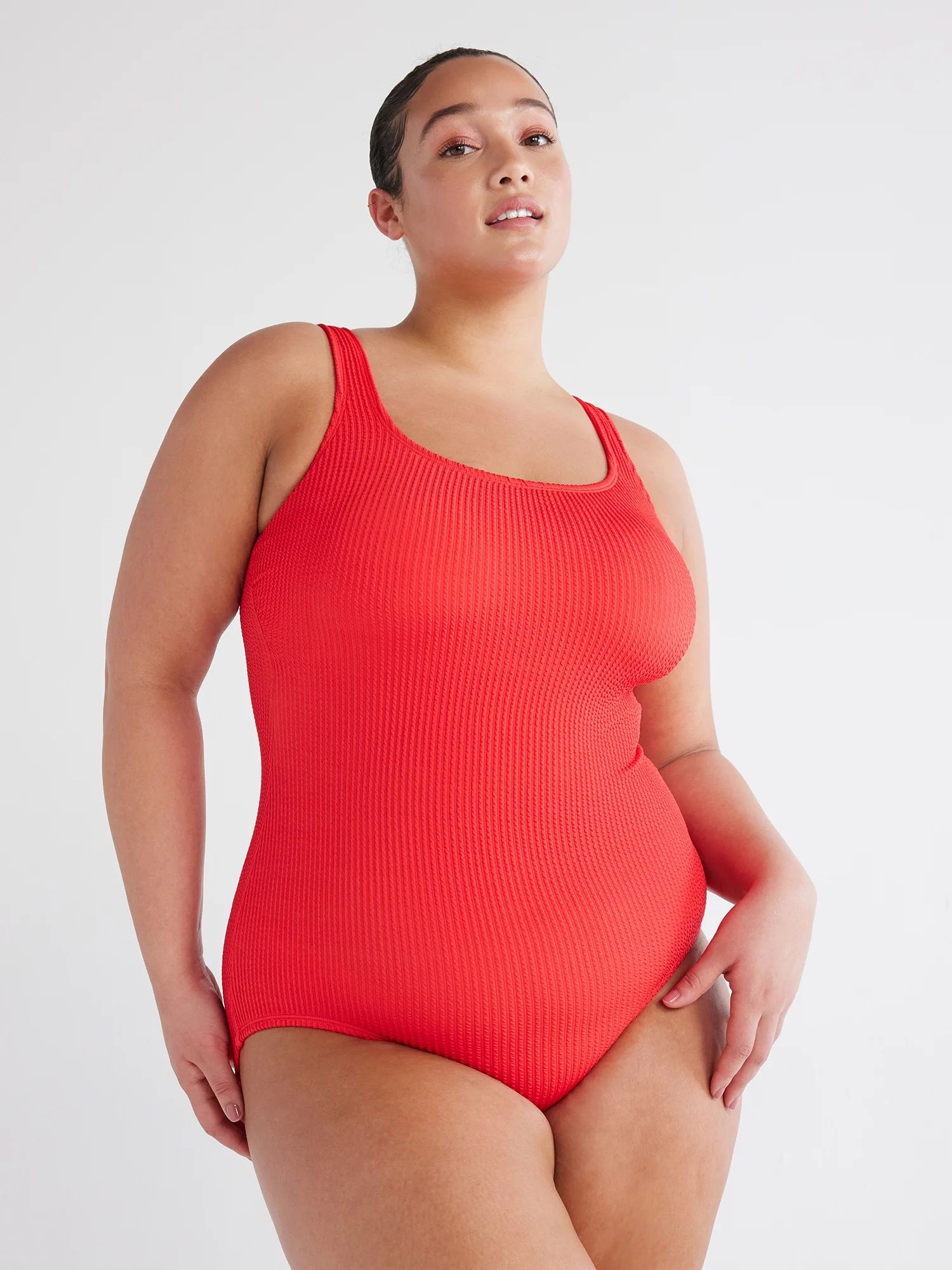 Time and Tru Women's and Women's Plus Crinkle One Piece Swimsuit, Sizes XS-3X | Walmart (US)