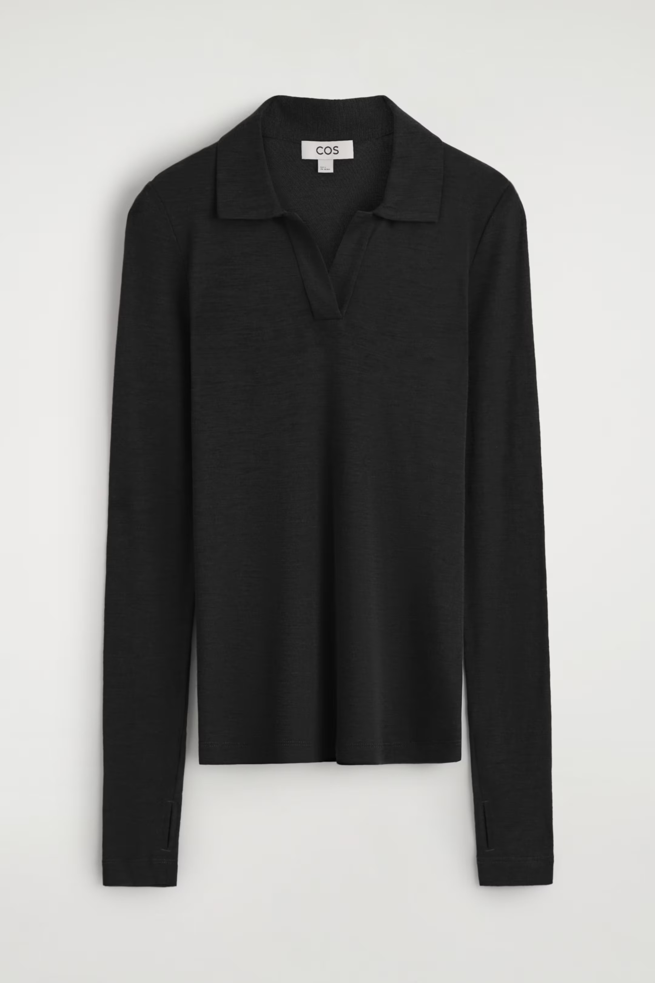 MERINO WOOL POLO SHIRT - BLACK | COS GB | COS UK