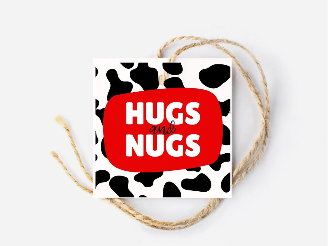 Hugs and Nugs Valentines Day Gift Tag, Chicken Nugget Valentine, Galentines Day, Goodie Bag Tag, ... | Etsy (US)