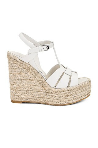 Saint Laurent Tribute Espadrille Wedge in Cream | FWRD 