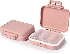 2 Pack 3 Compartments Travel Pill Organizer, Removable Pill Case AM PM Small Pill Box for Purse, ... | Amazon (US)