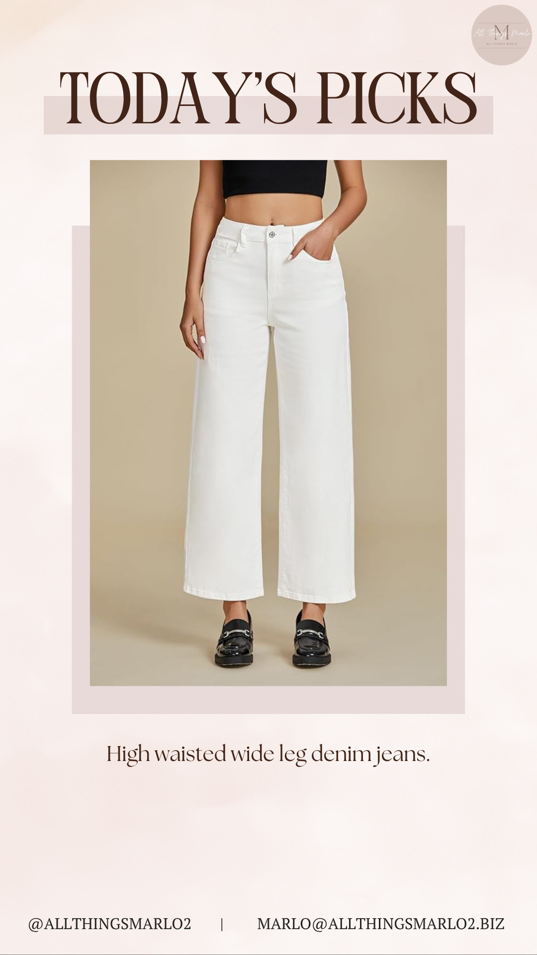 High waisted wide leg denim jeans. 

 #LTKSeasonal #LTKWorkwear #LTKTravel