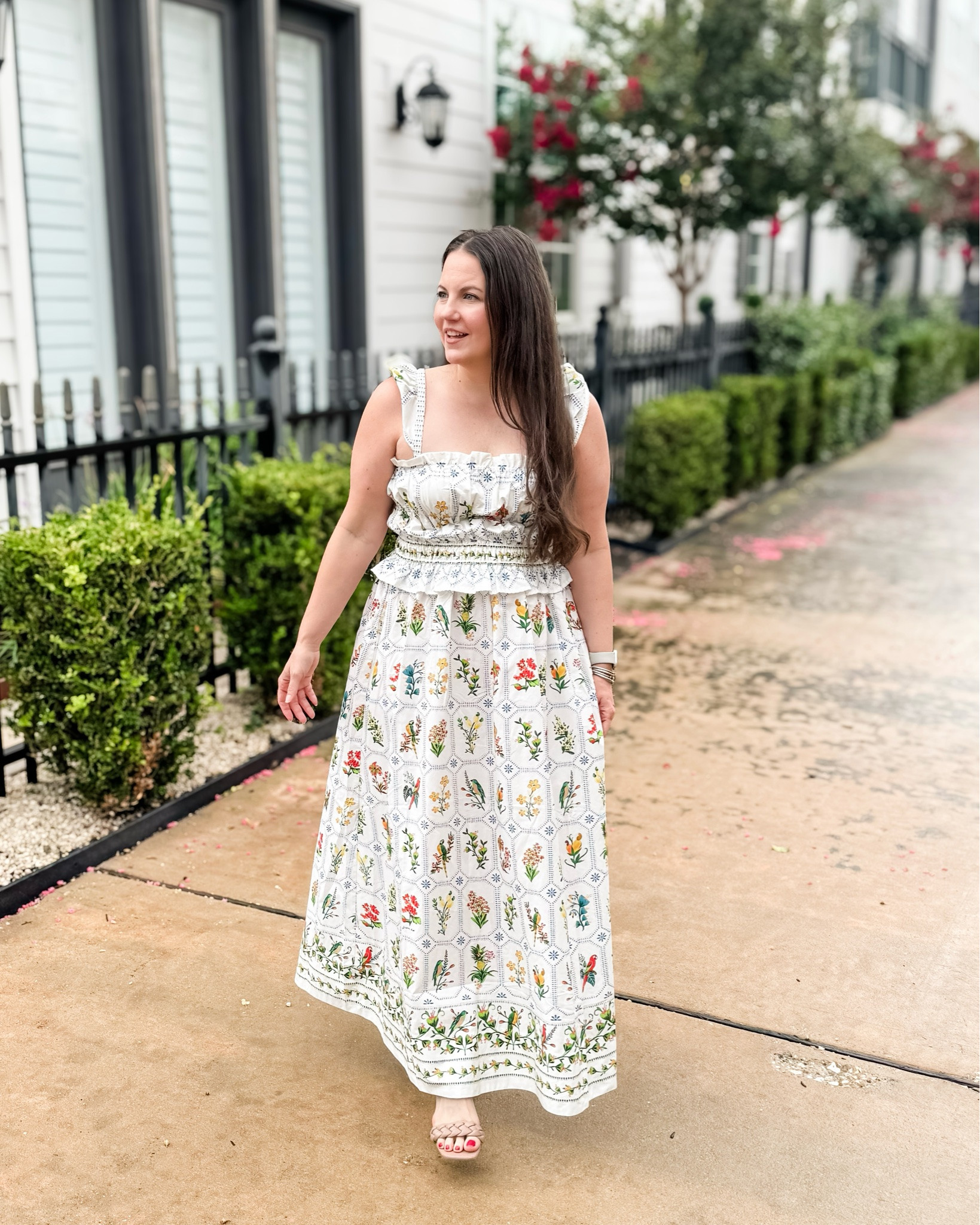 This dress is giving romantic summer style! The prettiest floral print, feminine ruffle details, and an easy maxi silhouette make it perfect for everything from brunch and vacations to baby showers and summer events. Such a beautiful option if you’re looking for a dress that feels elevated but still effortless!

summer dresses, floral maxi dress, vacation outfits, feminine style, summer outfit, wedding guest dress, brunch outfit, vacation dress, classic chic style, mom style

#LTKSeasonal #LTKPetite #LTKOver40