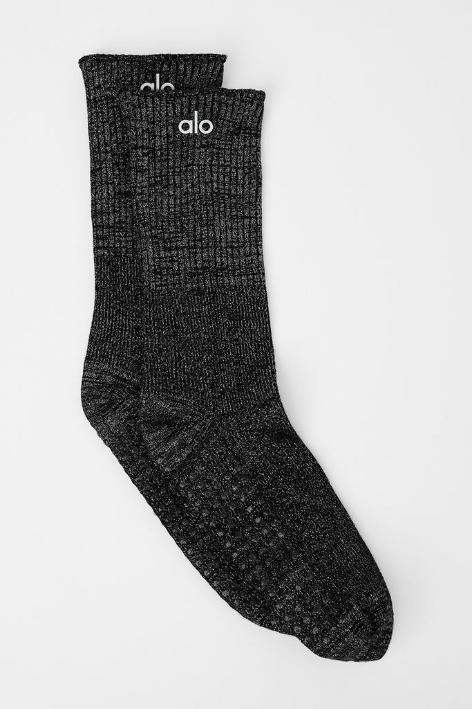 Glitz And Glam Grip Sock - Black | Alo Yoga (US)