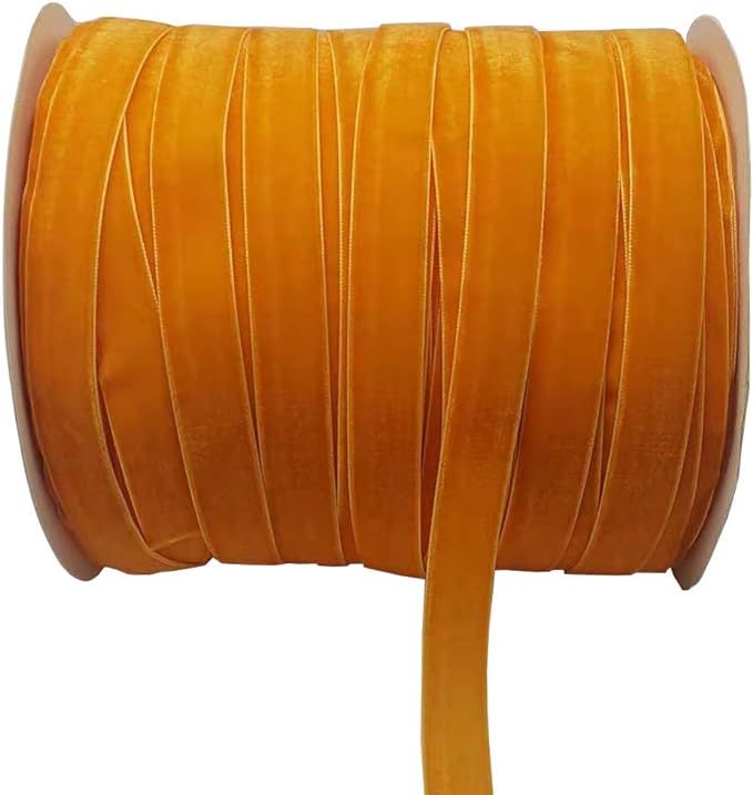 10 Yards Velvet Ribbon Spool (Orange, 5/8") | Amazon (US)