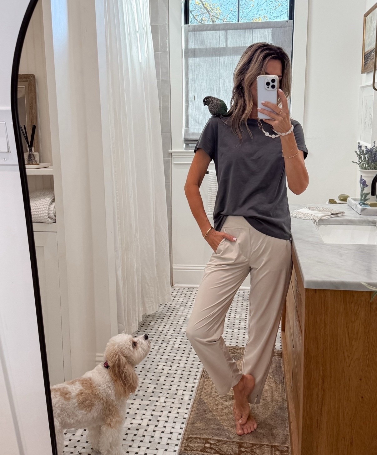 I’m 5’6’’.
-Soft everyday t-shirt size XS, TTS. A favorite!
-Athletic pant TTS.

#LTKStyleTip #LTKOver40 #LTKActive