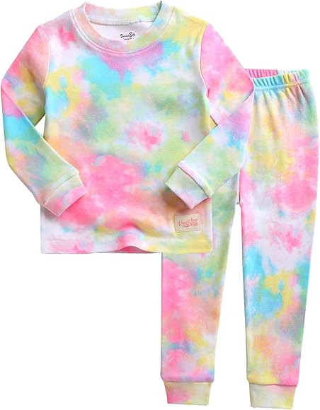 VAENAIT BABY Kids Junior Girls Boys Soft Comfy 100% Cotton Tie Dye Printed Sleepwear Pajamas 2pcs... | Amazon (US)