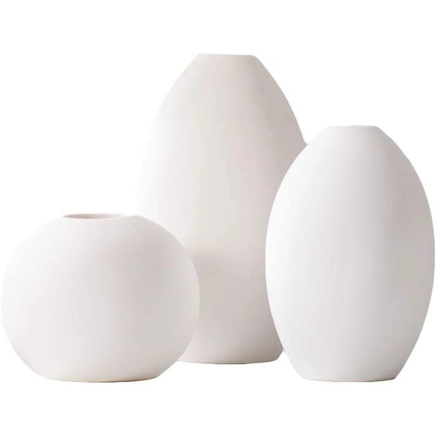 Small White Ceramic Vase Set For Home Decor -Set Of 3 (White) - Walmart.com | Walmart (US)