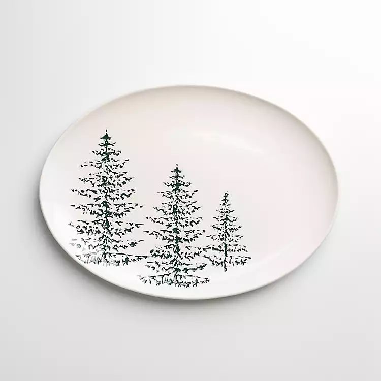 Evergreen Trees Oval Serving Platter | Kirkland's Home