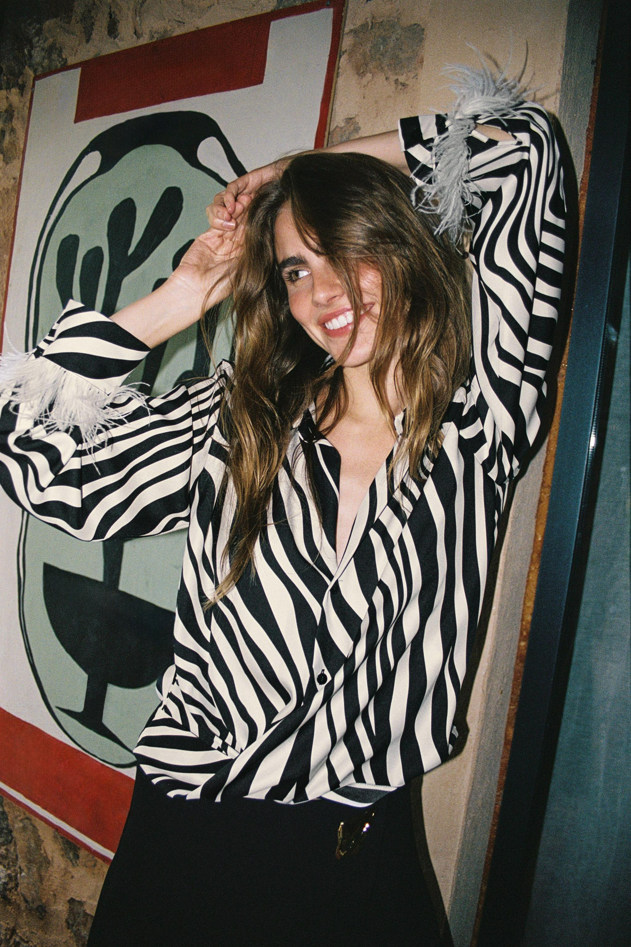 FEATHER ANIMAL PRINT SHIRT | Zara US