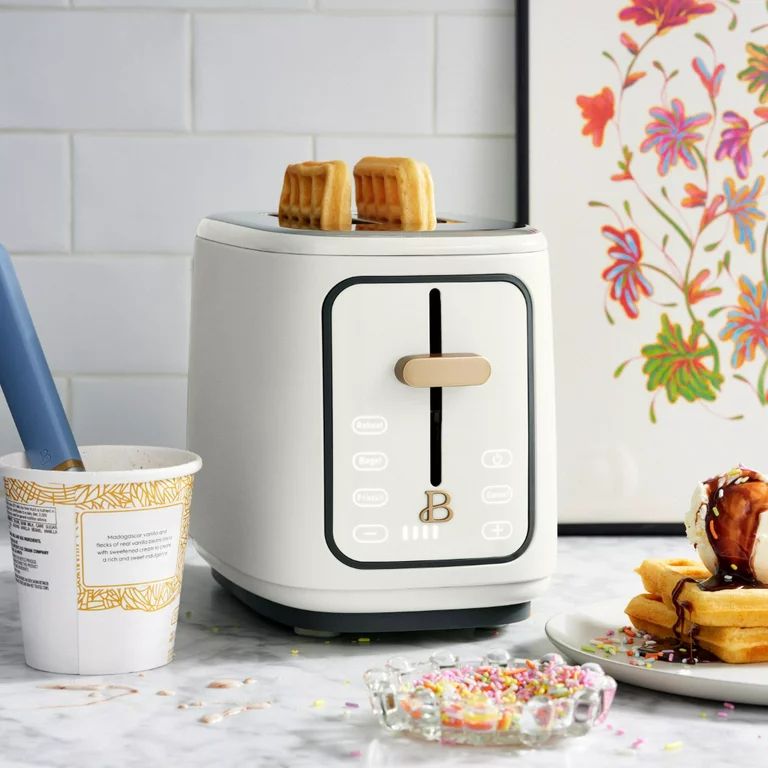 Beautiful 2 Slice Toaster with Touch-Activated Display, White Icing by Drew Barrymore | Walmart (US)